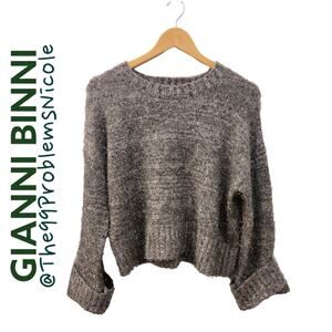 GB Silver Sweater with Roll Cuff Sleeves
